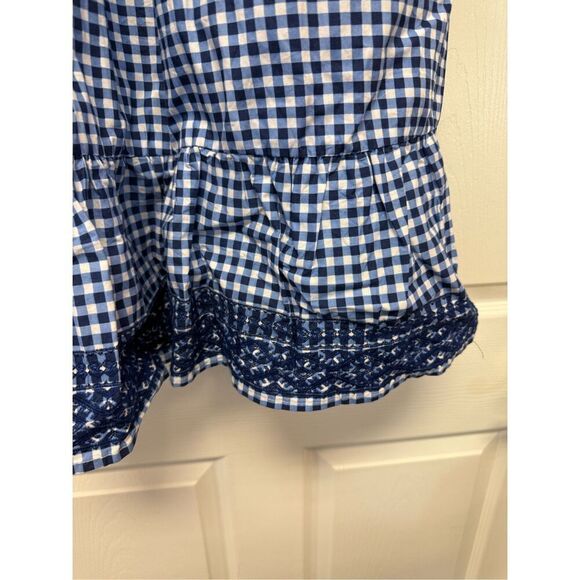 Margaux Riviera Blue & White Smocked Gingham Tassel Tie Sun Dress sz M NWOT - Picture 4 of 8